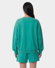 Title Embroidered Crewneck - Amalfi Green/Light Navy Sporty & Rich Sale