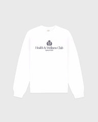 H&W Crest Embroidered Crewneck - White/Light Navy Sporty & Rich Online