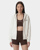 SR Sport Embroidered Zip Hoodie - Ecru Sporty & Rich Online