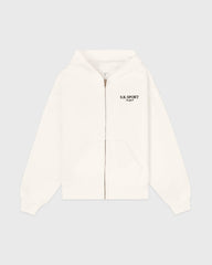 SR Sport Embroidered Zip Hoodie - Ecru Sporty & Rich Online