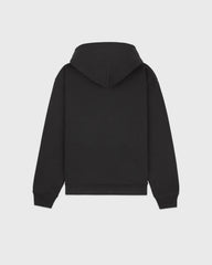 Serif Logo Embroidered Zip Hoodie - Faded Black/White Sporty & Rich US