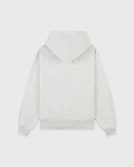 Serif Logo Embroidered Zip Hoodie - Heather Gray/Navy Sporty & Rich For Sale