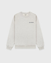 Serif Logo Embroidered Crewneck - Heather Gray/Navy Sporty & Rich Outlet