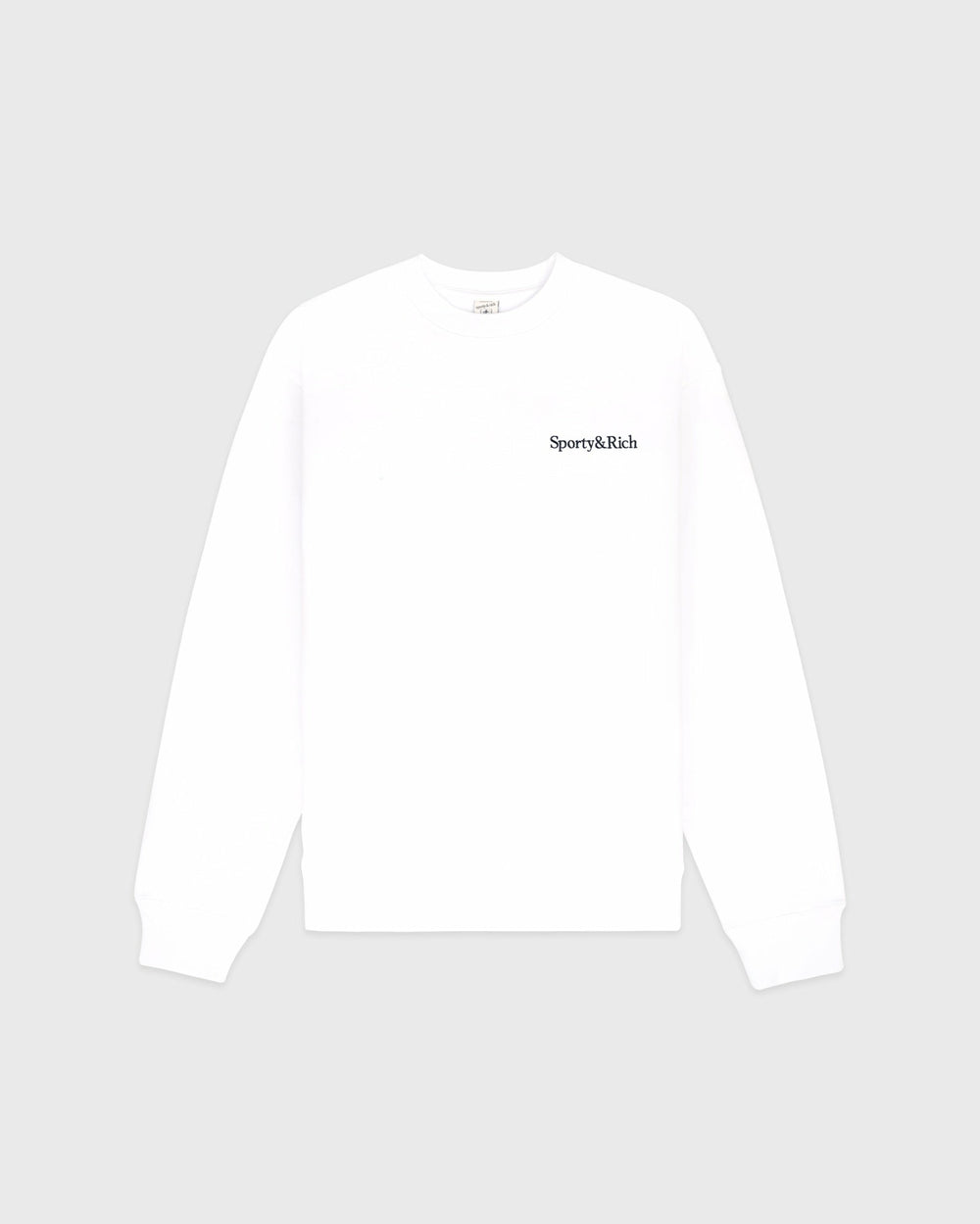 Serif Logo Embroidered Crewneck - White/Navy Sporty & Rich US