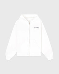 Serif Logo Embroidered Zip Hoodie - White/Navy Sporty & Rich Online