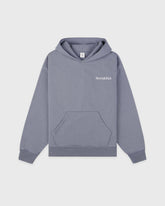 Serif Logo Embroidered Hoodie - Faded Indigo Sporty & Rich Outlet