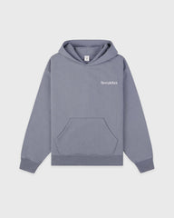 Serif Logo Embroidered Hoodie - Faded Indigo Sporty & Rich Outlet