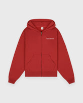 Serif Logo Embroidered Zip Hoodie - Faded Merlot/White Sporty & Rich Sale