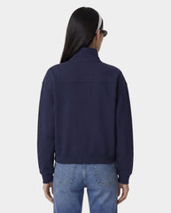 NY Crest Embroidered Quarter Zip - Dark Navy Sporty & Rich For Sale