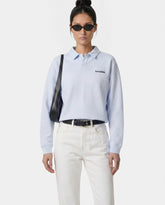 Serif Logo Embroidered Polo - Ciel Sporty & Rich US