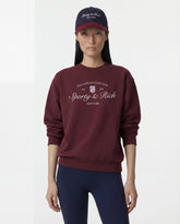 Syracuse Embroidered Crewneck - Bordeaux/White Sporty & Rich Discount