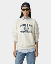 Varsity Crest Crewneck - Ecru/Navy Sporty & Rich US
