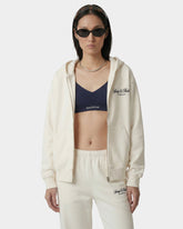 Vendome LA Embroidered Zip Hoodie - Ecru/Navy Sporty & Rich Sale
