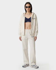 Vendome LA Embroidered Zip Hoodie - Ecru/Navy Sporty & Rich Sale
