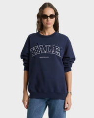 Yale Ivy Crewneck - Navy/White Sporty & Rich Discount