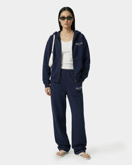 Vendome LA Embroidered Zip Hoodie - Navy/White Sporty & Rich Outlet