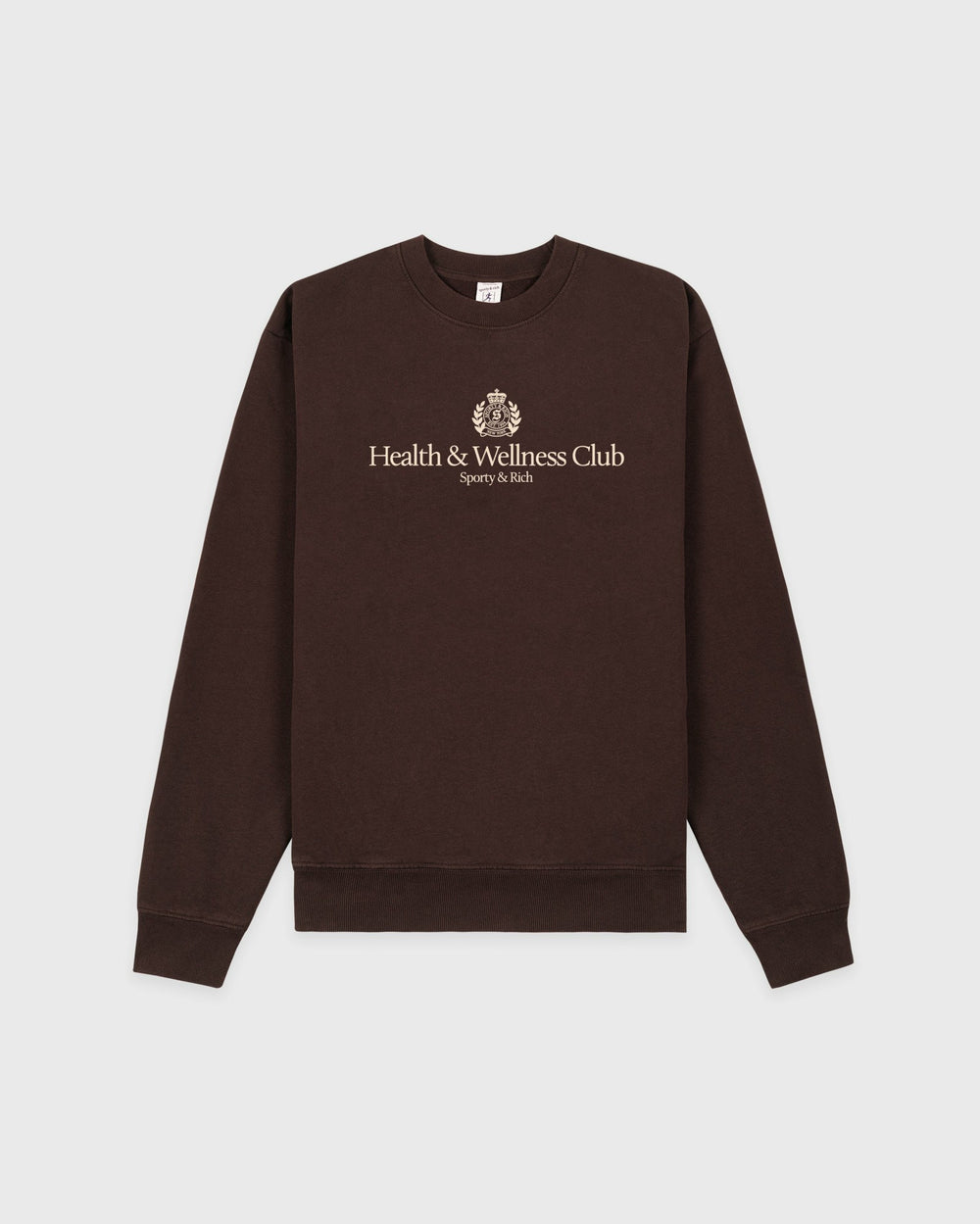 H&W Crest Crewneck - Chocolate/Ecru Sporty & Rich Online