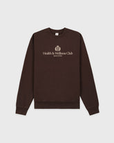 H&W Crest Crewneck - Chocolate/Ecru Sporty & Rich Online