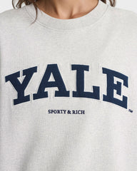 Yale Ivy Crewneck - Heather Gray/Navy Sporty & Rich Discount