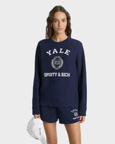 Veritas Soft Crewneck - Navy/White Sporty & Rich For Sale