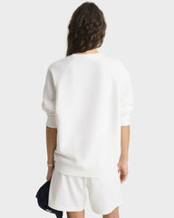 Veritas Soft Crewneck - White/Navy Sporty & Rich Outlet
