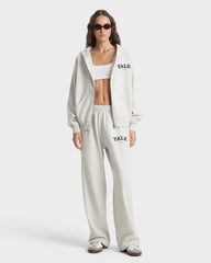 Yale Classic Zip Hoodie - Heather Gray/Navy Sporty & Rich US