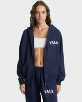 Yale Classic Zip Hoodie - Navy/White Sporty & Rich Sale
