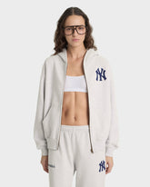 Heritage Yankees Serif Zip Hoodie - Heather Gray/Navy Sporty & Rich Online