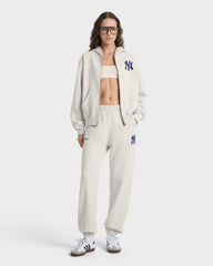 Heritage Yankees Serif Zip Hoodie - Heather Gray/Navy Sporty & Rich Online