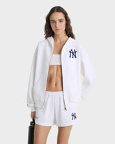 Heritage Yankees Serif Zip Hoodie - White/Navy Sporty & Rich For Sale