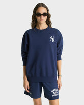 Yankees Serif Crewneck - Navy/White Sporty & Rich Sale