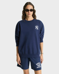 Yankees Serif Crewneck - Navy/White Sporty & Rich Sale