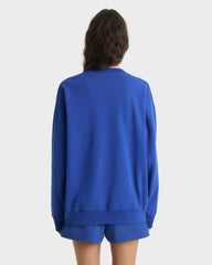 Nautical Embroidered Crewneck - Team Blue/White Sporty & Rich Sale