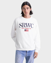 Nautical Embroidered Crewneck - White/Navy/Ruby Sporty & Rich Discount