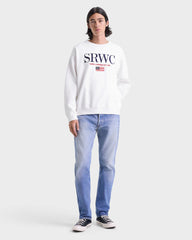 Nautical Embroidered Crewneck - White/Navy/Ruby Sporty & Rich Discount
