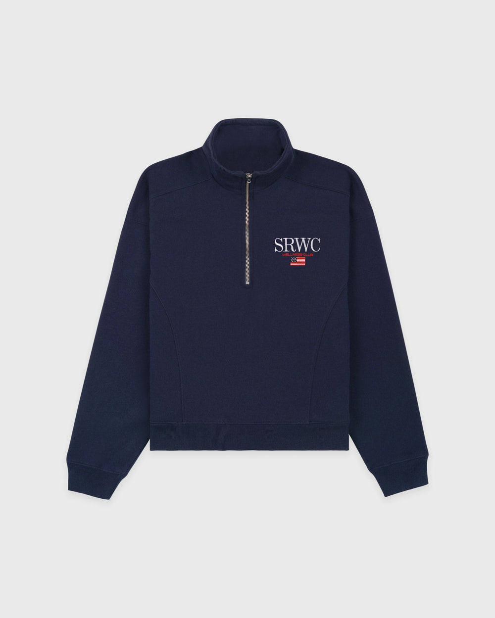 Nautical Embroidered Quarter Zip - Navy Sporty & Rich US