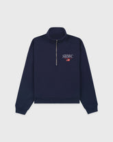 Nautical Embroidered Quarter Zip - Navy Sporty & Rich US