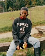 Stallion Crewneck - Faded Black/White Sporty & Rich Online