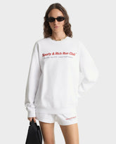 Run Club Crewneck - White/Ruby Sporty & Rich Sale