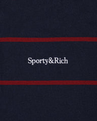 Serif Logo Rugby Polo - Navy/White/Merlot Sporty & Rich Outlet