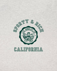 California Emblem Zip Hoodie - Heather Gray/Forest Sporty & Rich For Sale