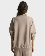 Signature Logo Embroidered Crewneck - Hazelnut/White Sporty & Rich Online