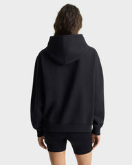 Signature Logo Embroidered Hoodie - Black/White Sporty & Rich Discount