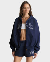 S&R Ivy Zip Hoodie - Navy/White Sporty & Rich Online