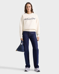 Wellness Club Embroidered Crewneck - Cream/Navy Sporty & Rich Discount