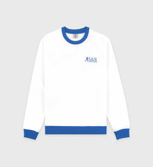 SR Runner Soft Crewneck - White/Team Blue Sporty & Rich Sale