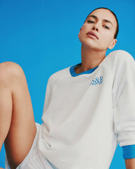 SR Runner Soft Crewneck - White/Team Blue Sporty & Rich Sale
