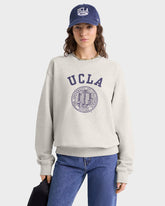 UCLA Crest Crewneck - Heather Gray/Navy Sporty & Rich For Sale