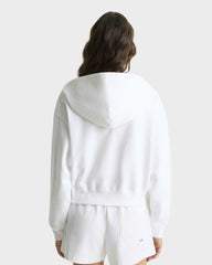 Homerun Cropped Zip Hoodie - White Sporty & Rich Outlet