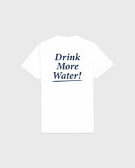 Drink More Water T-Shirt - White/Light Navy Sporty & Rich US